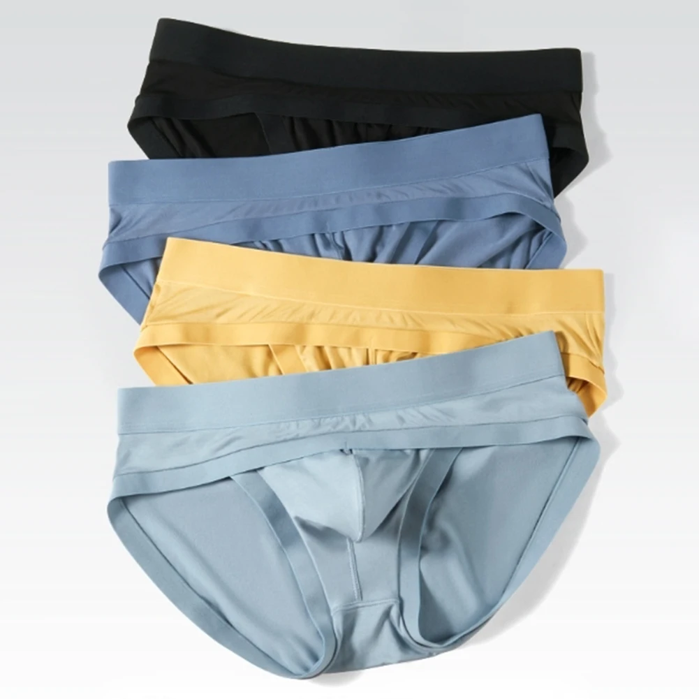 Casual Middle Waist Panties Men U Convex Pouch Hip Lifting Briefs Breathable Elastic Man Daily Simple Underwear
