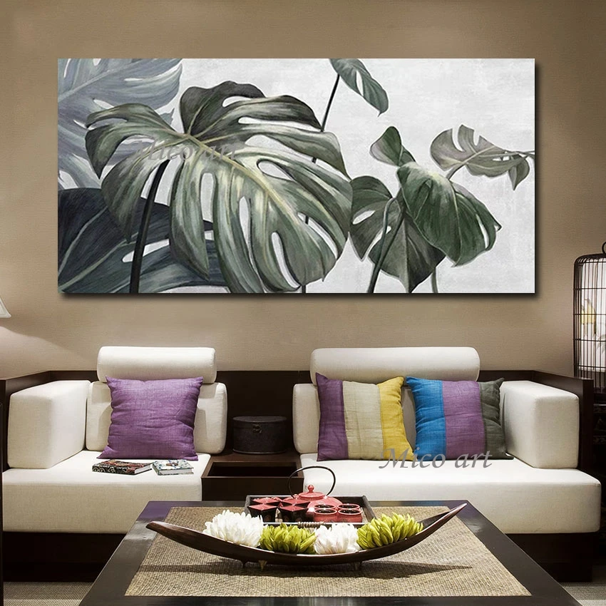 

Abstract Plant Picture New Design Tree Leaf Wall Art 100% Hand-painted Oil Painting On Canvas Showpieces Unframed Hotel Decor