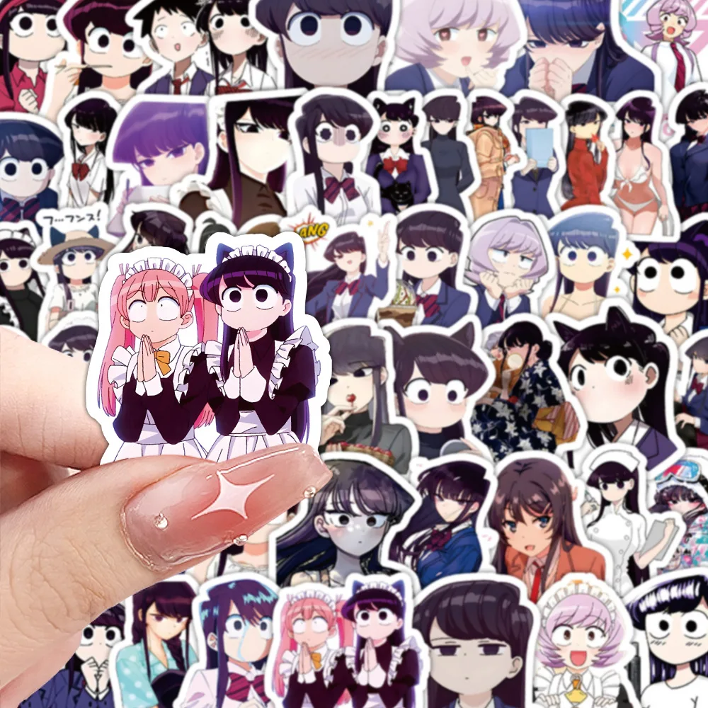 

60PCS Japanese Anime Komi Can't Communicate Sticker Cartoon Fun Doodle Decals for Pencil Box Diary Scrapbook Desk Laptop