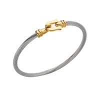 Trendy Charm Cuff Tie Knot Bracelets U Bangles for Women Gold Color 316L Stainless Steel Wire Thin Simple Bangles Jewelry