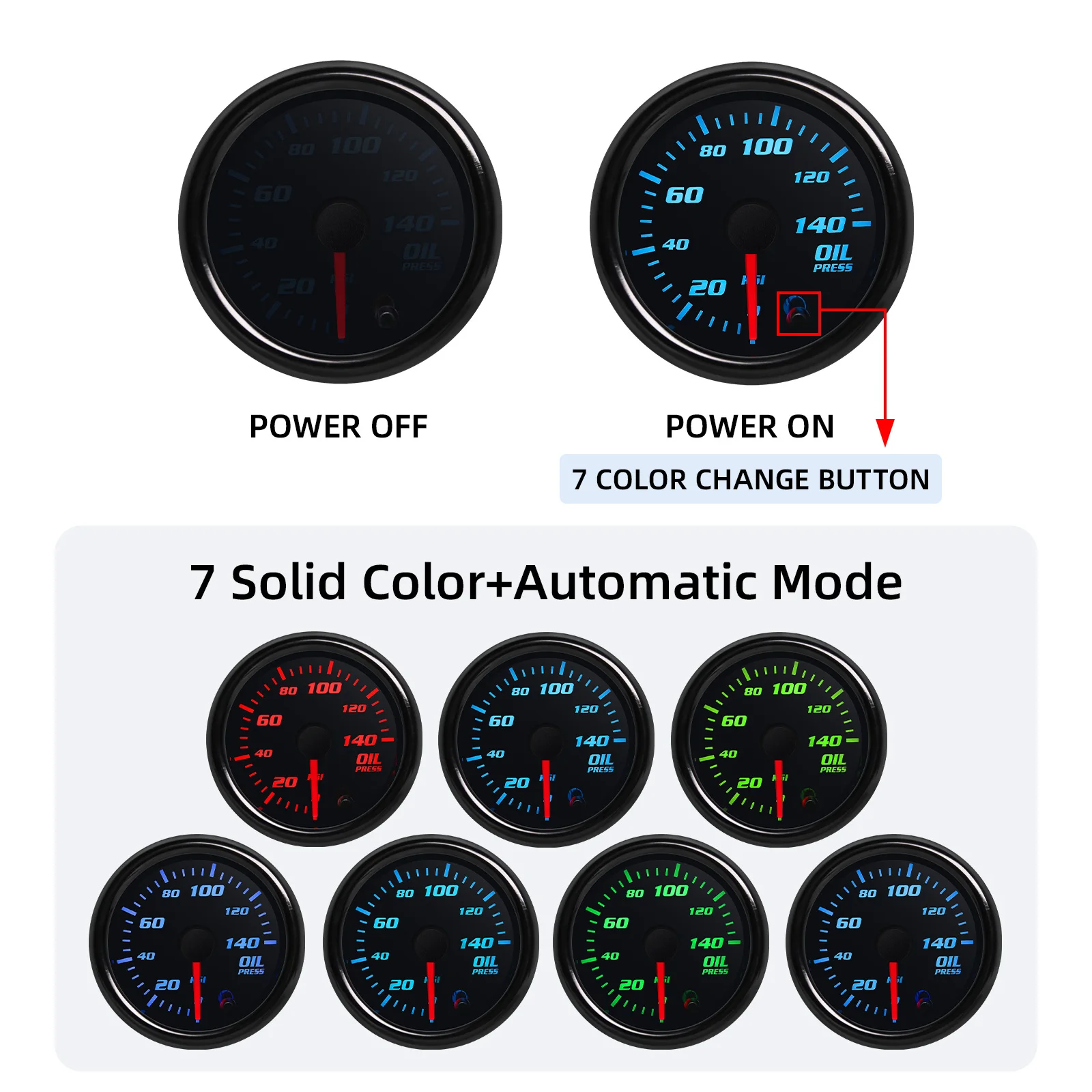 7 Colors LED Dual Display 2\
