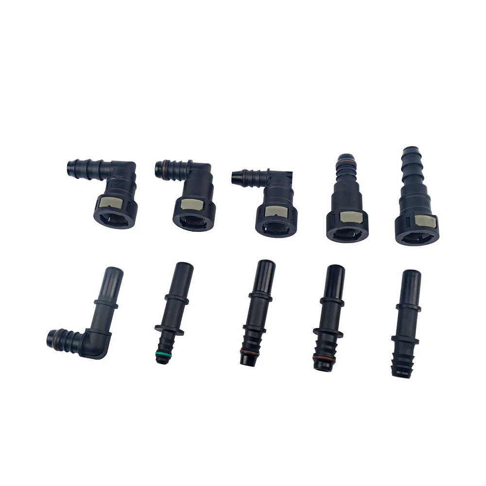 12.61 ID12 14 Auto Car Fuel Line Bundy Tee Hose Coupler Nylon Motorcycle Hose Coupler Quick Release Connect Connector Car Access