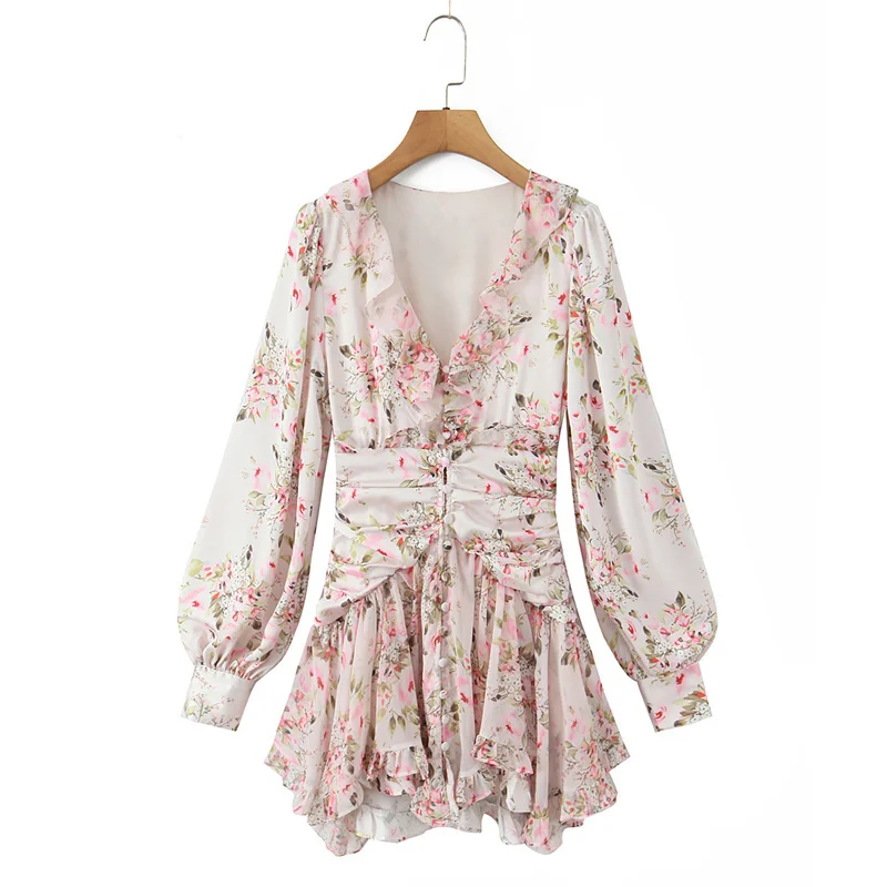 

Maxdutti French Vintage Country Floral Chiffon Dress Romantic Layered Party Dress For Women Tops Elegant Party Dresses Vestidos