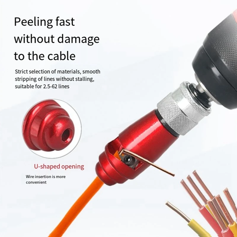 Hot Electric Wire Stripper Knife Hexagonal Handle Electrical Wire Peeling Machine For Power Drill Driver Wire Stripping Tool