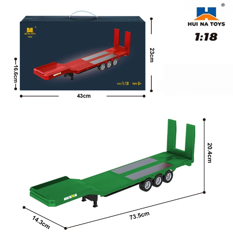【In Stock】Huina 1509 1502 Remote Control Car Truck 1:18 Model Trailer Alloy Car Toy Full Scale 1501d Assembling Rear End Toys