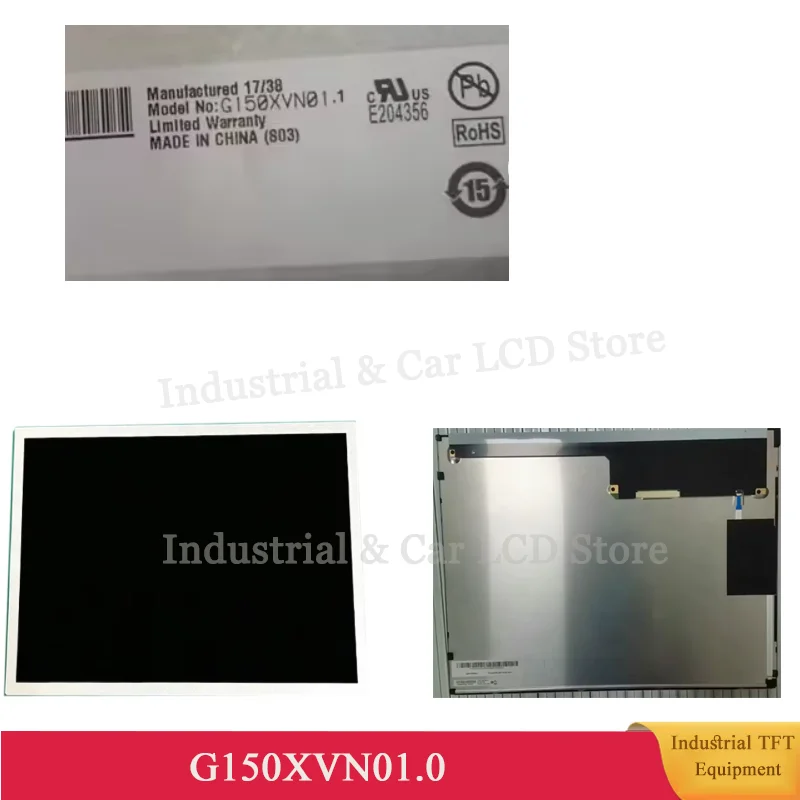 Original 15 Inch LCD Display Screen G150XVN01.0 Industrial TFT LCD Panel 1024*768 G150XVNO1.O G150XVN01