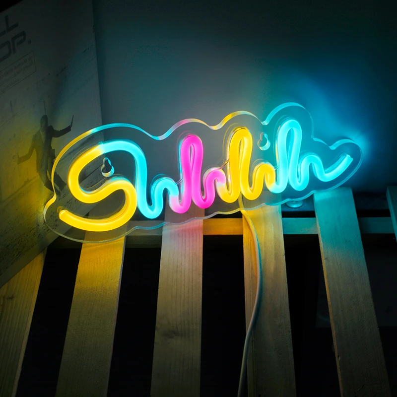 Shhhh LED Neon Sign USB Power Neon Light For Game Room Wedding Birthday Party Decoration Children's Room Night Light Wall Decor