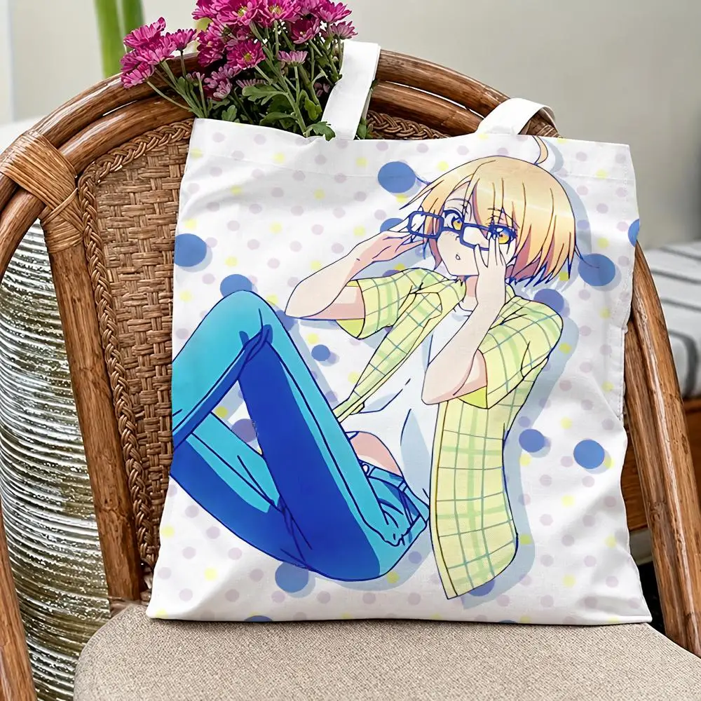Romantic Anime L-Love StageS Storage Bags Eco Canvas Tote Odorless Reusable Double Print Shopping Bag