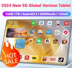 2024 Global Original Tablet IPad Air Pro 16GB 1TB Tablet 10-Core Android 14 Tablet PC Dual SIM 5G Calling Wifi Tablette Android