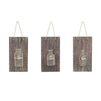 Retro Wall Wooden Flower Vase Flower Container Home Decor Creative Pendant Suitable Hydroponic Planting High Quality