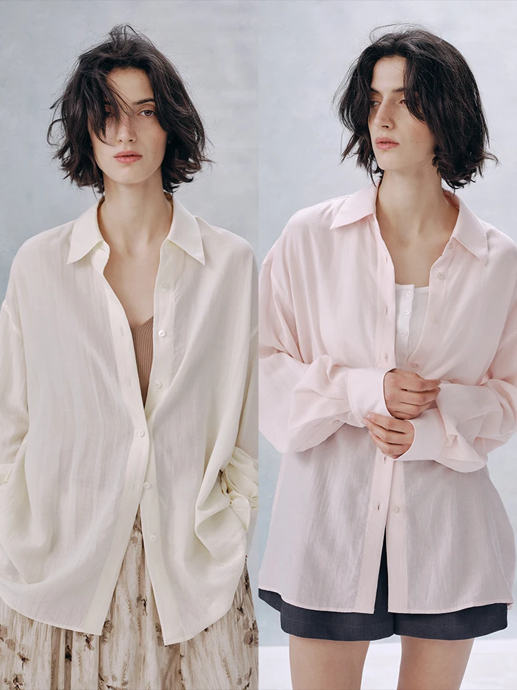 

UMILAB Rensan Lenzing Linen Shirt Breathable Comfortable Spring Summer Loose Fit Long Sleeve Casual Style Women's Shirt