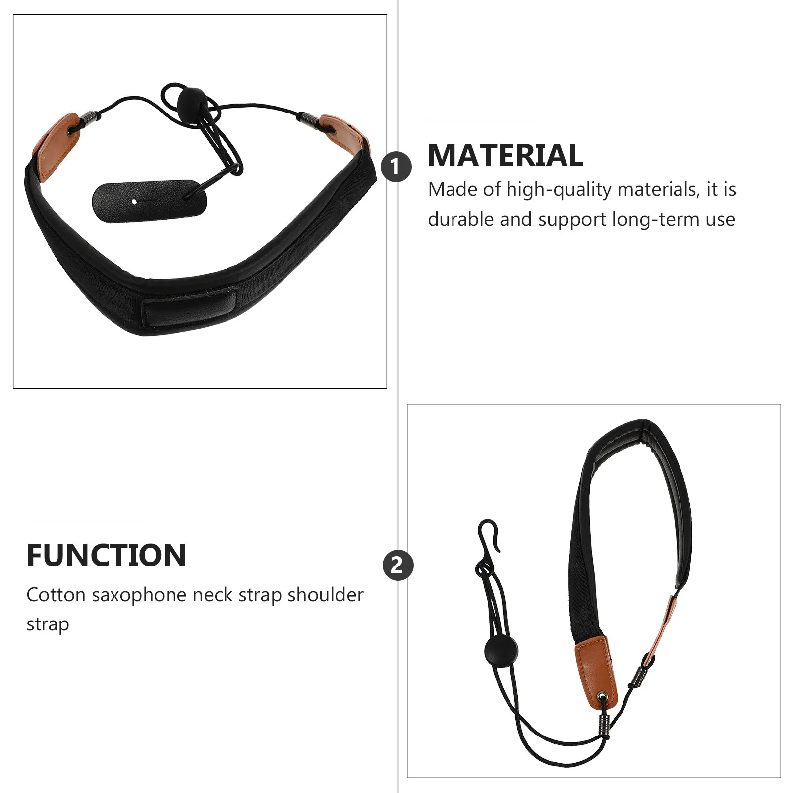 

1pc Widened Saxophone Neck Strap Belt Comfortable Cotton Portable Hanging Accessory Universal Fit Easy Install