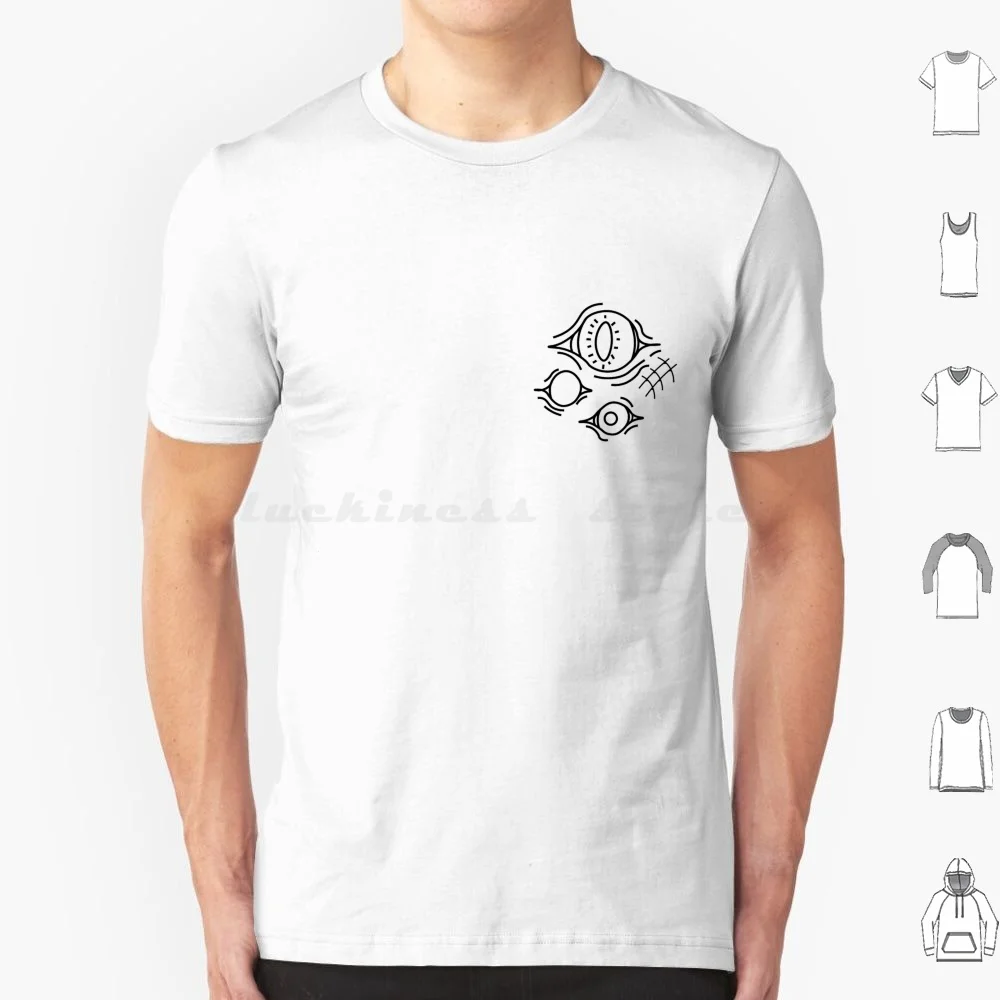 عيون العقل تي شيرت كبير الحجم 100% القطن مقل العيون الجمجمة الكرتون رؤية عيون سبوك محاكاة ساخرة الزواحف
