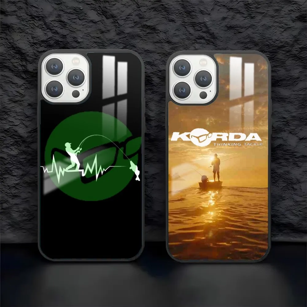 K-Korda Fishing Tackles Phone Case For iPhone 16 15 14 13 12 11 Pro Max Plus Mini PC Fashion mirror phone case