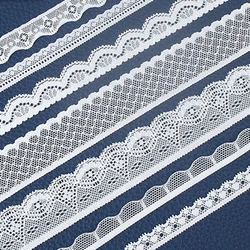 1-2cm Stretch White Hollow Lace Accessories Sewing Lace for Crafts Trimmings Fabric Fabrics Embroidery Embroidered Tulle & Trim
