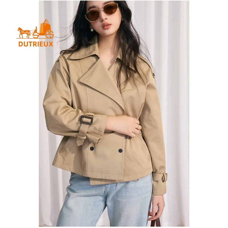 2026 New Spring and Autumn Women's Short Comfortable Trench Coat, Casual and Versatile Jacket for Women