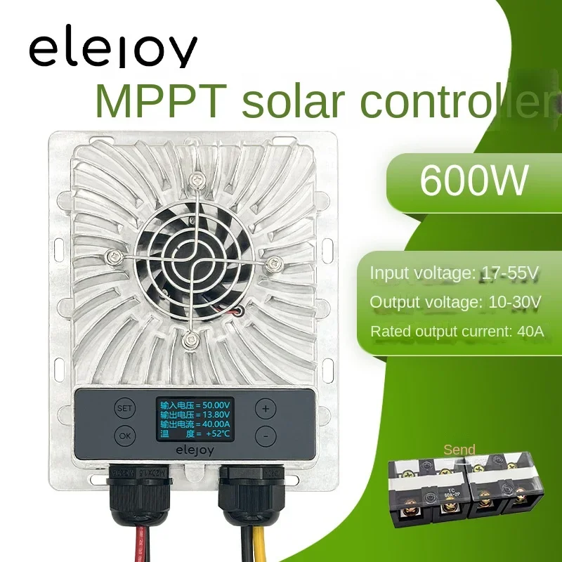 MPPT solar controller 600W40A Photovoltaic charging voltage 10-30V adjustable lead-acid lithium battery