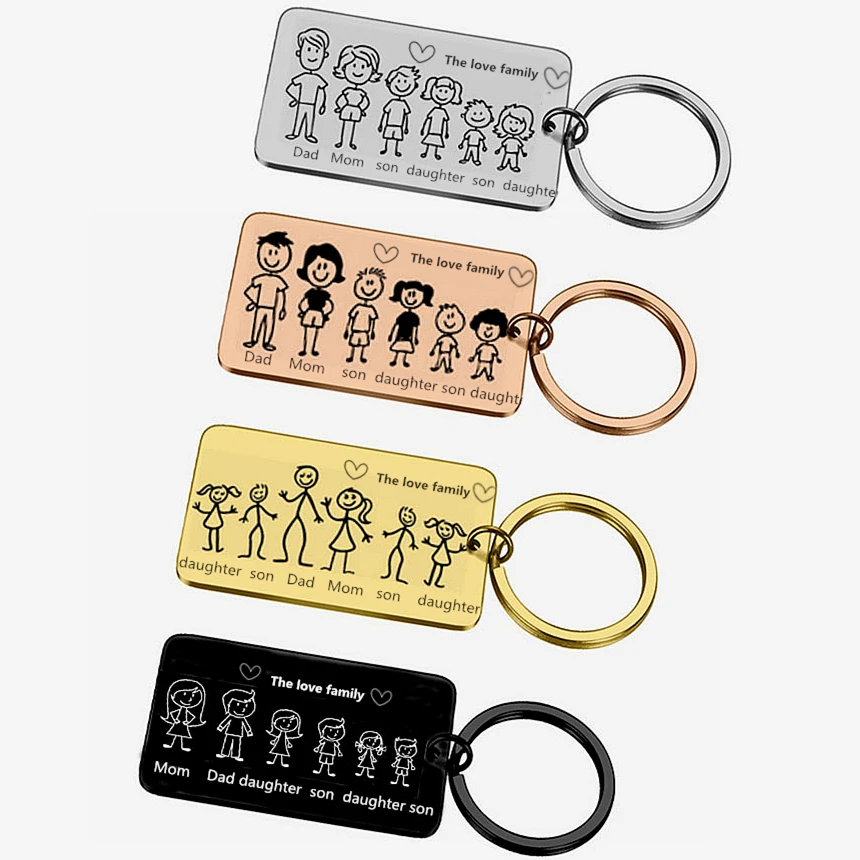 Rodzina miłość brelok spersonalizowana nazwa spersonalizowany brelok prezent dla niego rodzice prezent dla dzieci brelok do torby członek rodziny prezent
