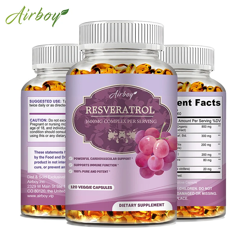 Resveratrol - Antioxidant, Anti-Aging, Skin Radiance, Heart, Cardiovascular, Immune, Metabolism