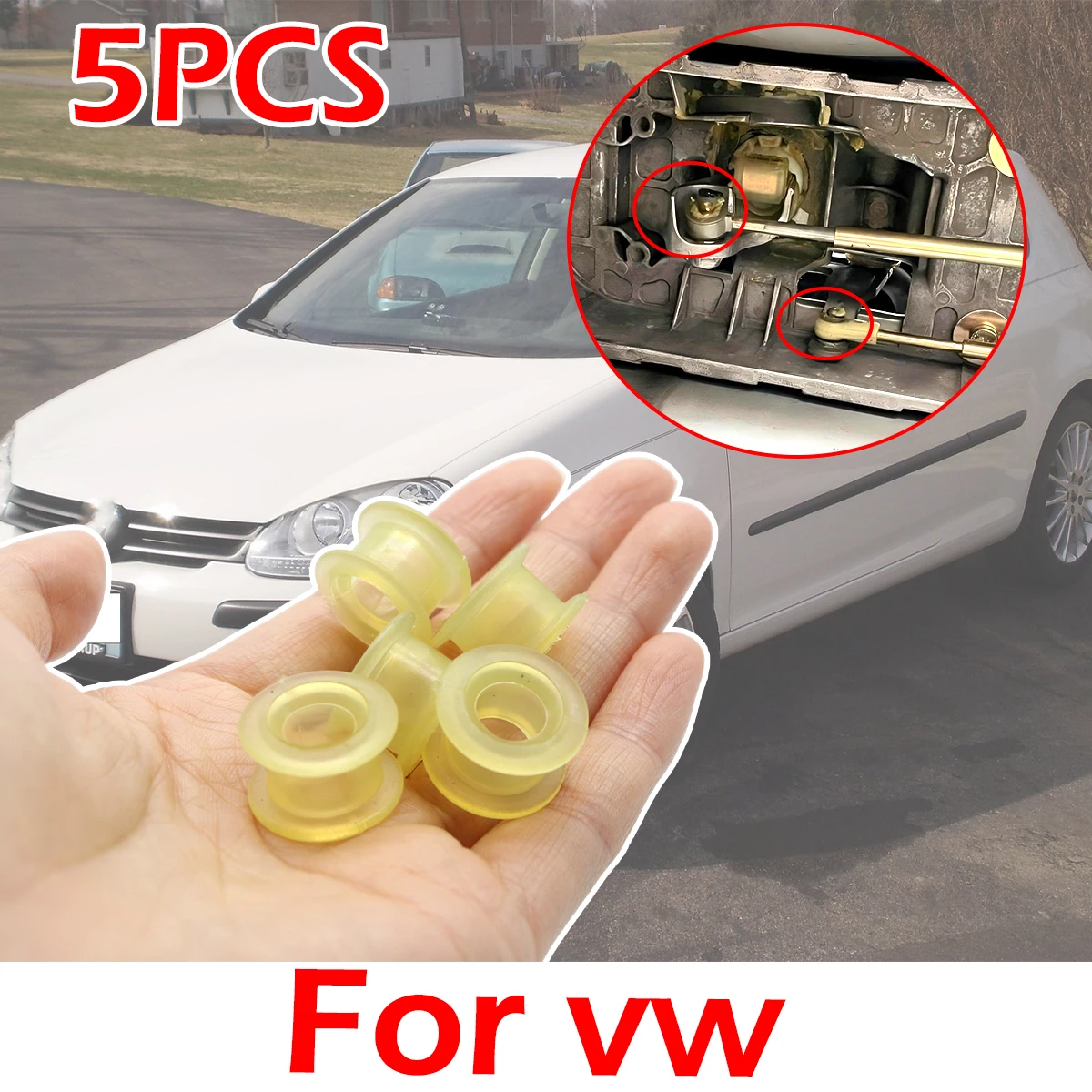 

5Pcs Manual Gear Shift Lever Cable Bushing Repair Kit Gearbox Selector End Linkage Rubber Sleeve Clip For vw EOS PASSAT JETTA
