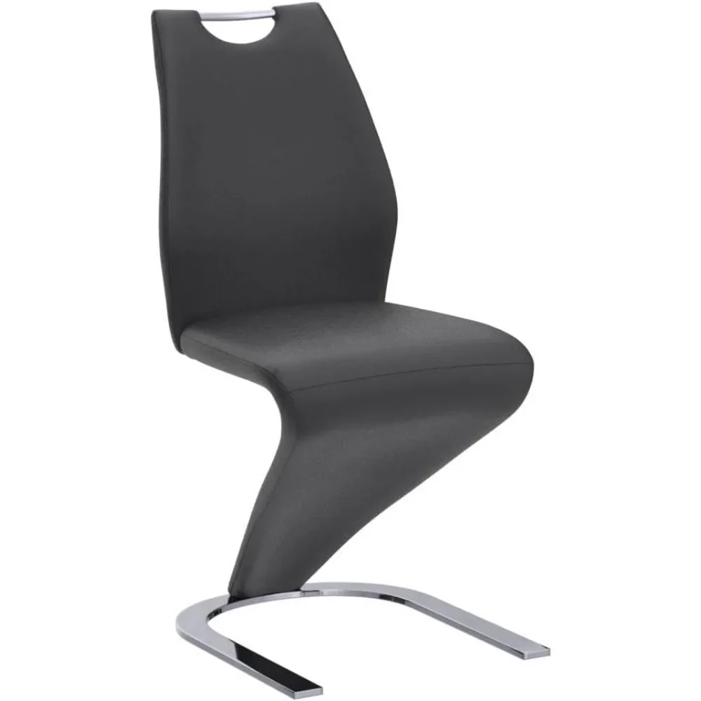 Jídelní armless chairs sada z 4vedení čalouněné strana chairs s PU kůže polštářek Seat a sturdy kov nohama moderní kuchyň chairs