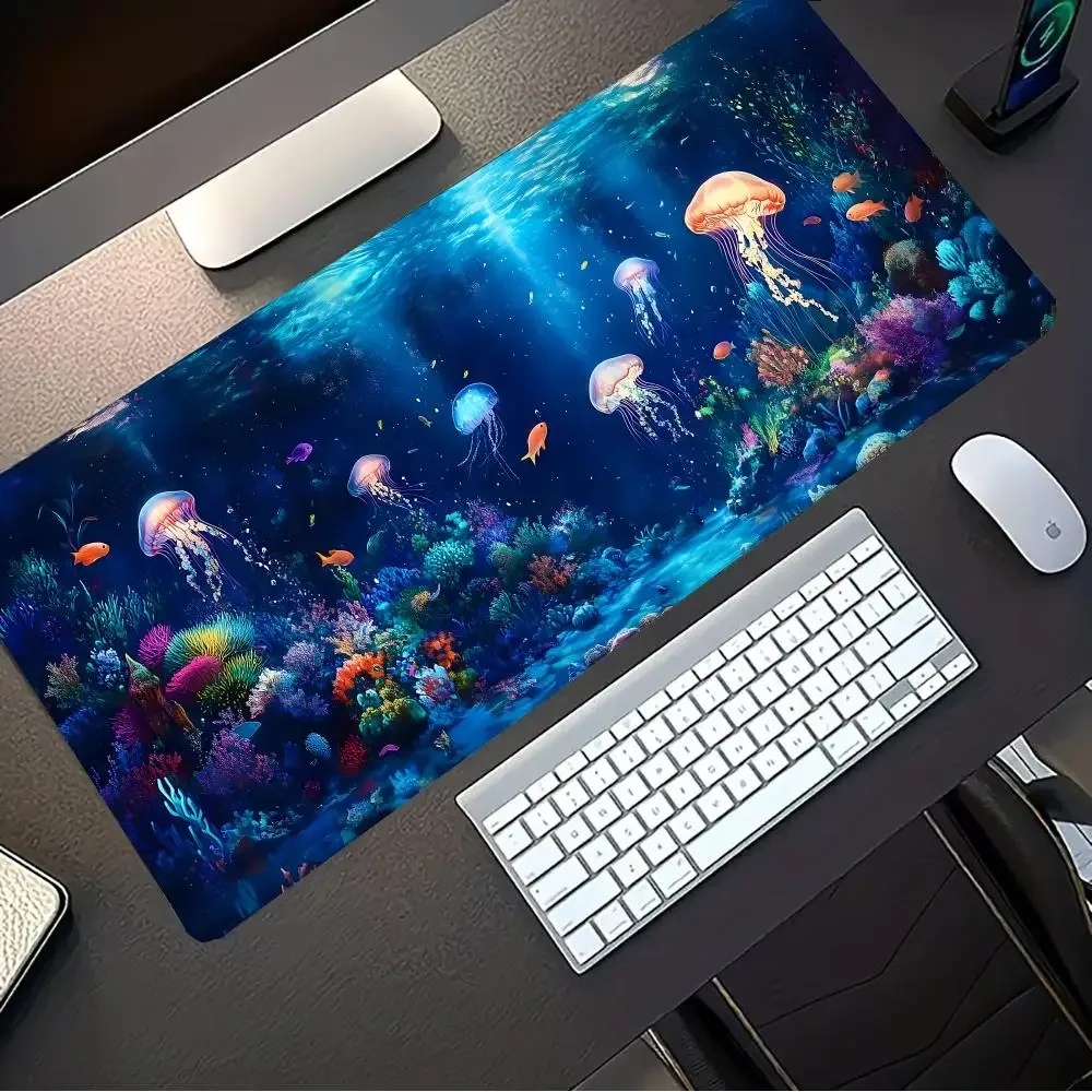 Jellyfish Mouse Pad Pc Gamer Computer Accessories Mousepad Gaming Laptop Keyboard Carpet Large Desk Mat Rug