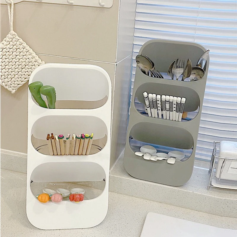 

AS60-Multi-Functional Three-Layer Draining Storage Box For Kitchen Utensils - Plastic Organizer