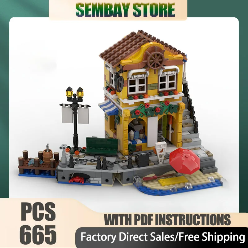 وحدات بناء المدينة نموذج Moc قوالب بناء وحدات الدهون كراب ريستو التكنولوجيا كتل عيد الميلاد لتقوم بها بنفسك لعبة هدايا البناء