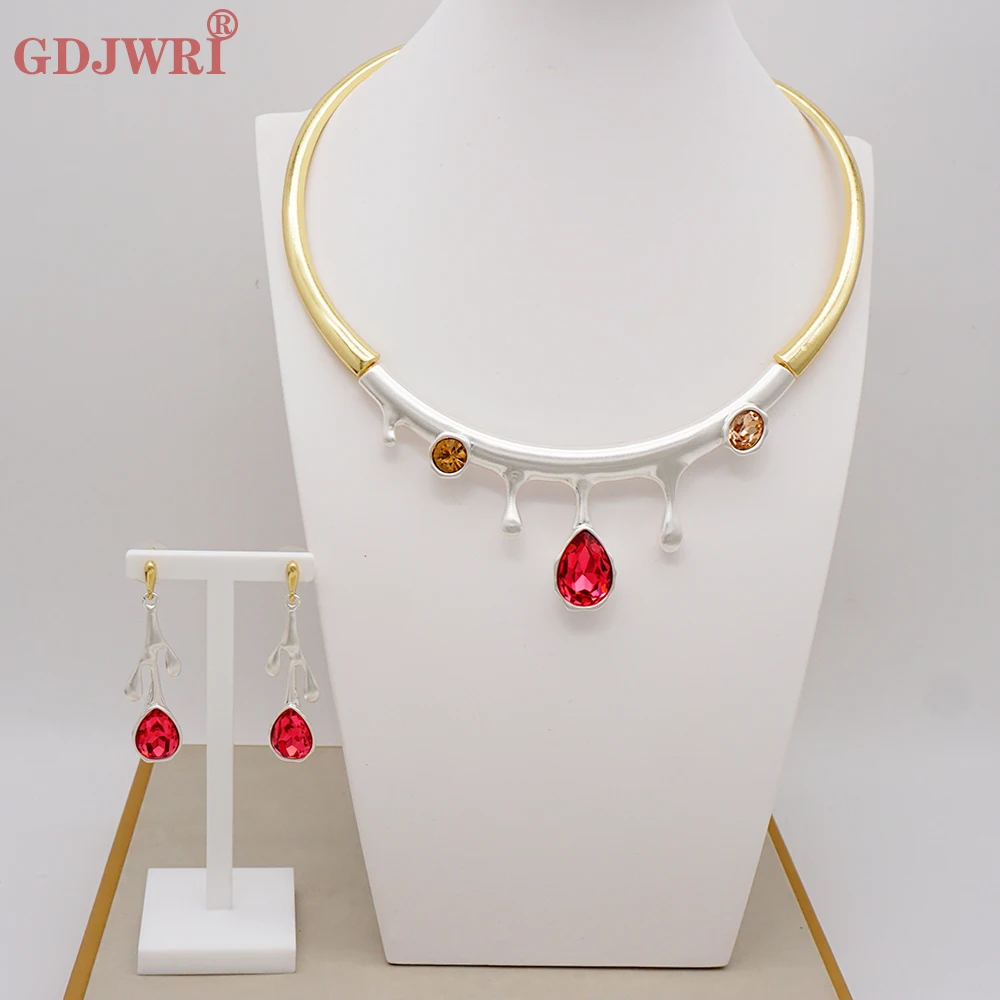 

Exquisite Italian Gold Color Jewelry Set Unique For Women Style Latest Design Necklace Earrings Jewelery Sets Party Gift