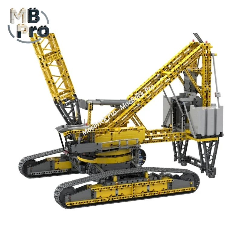 

Промышленный гусеничный кран-грапплер MOC, строительные блоки, большая модель строительной техники с подвижными частями, идеально подходит для инженерных работ