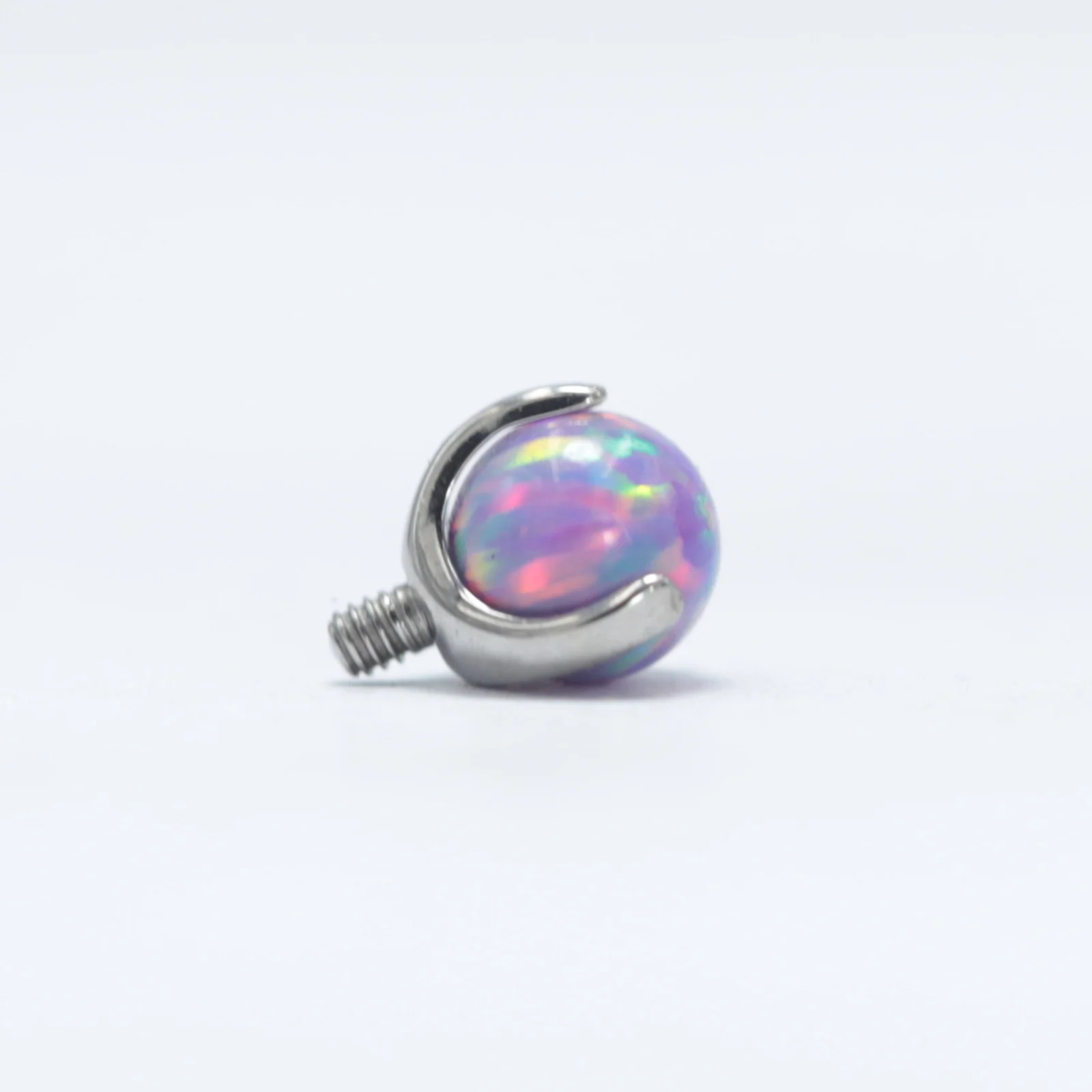 16G 14G Titanium Labret Stud Tongue Barbell Piercing Ball Replacement Opal Prong Setting Ball