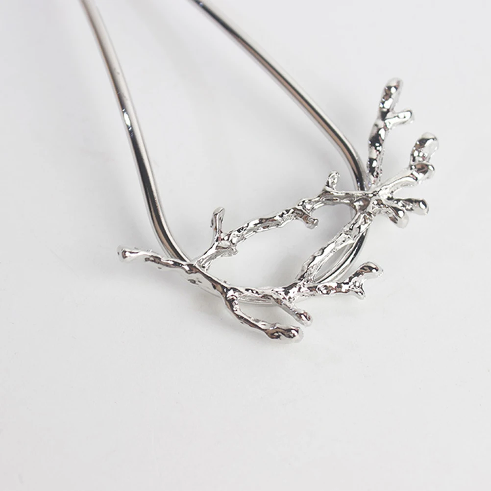 

2 Pcs U-shaped Hairpins Vintage Women Hair Sticks Silver Classic Wedding Bun Accessories Retro Hair Forks Stylish