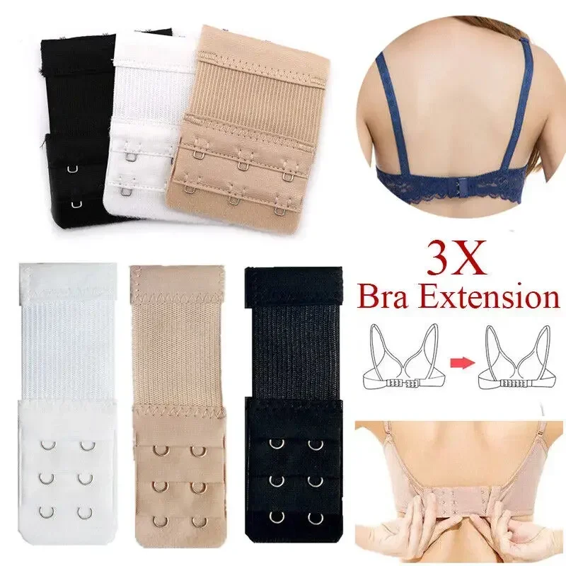 Bra Extension Strap Extenders for Women Adjustable Belt Buckle 2/3/4 Hook Elastic Bra Extension Strap Clip Intimates Accessories