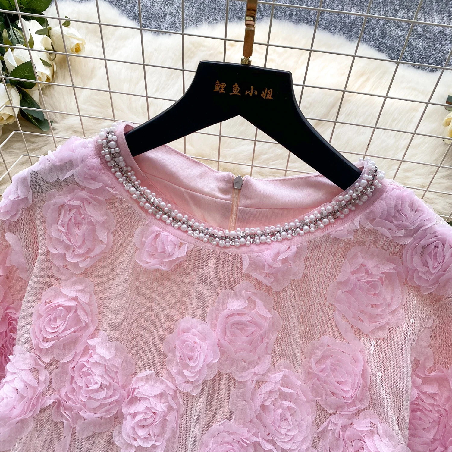 Elegancka sukienka w stylu vintage, trójwymiarowa, z krótkim rękawem, w stylu koreańskim, boho, dla kobiet.