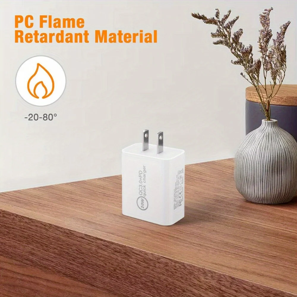 3pcs MFi Certified FOR IPhone QC3.0+PD Charger Set - Super Fast Wall Charger With 4FT USB-C Cable - Rapid Charging