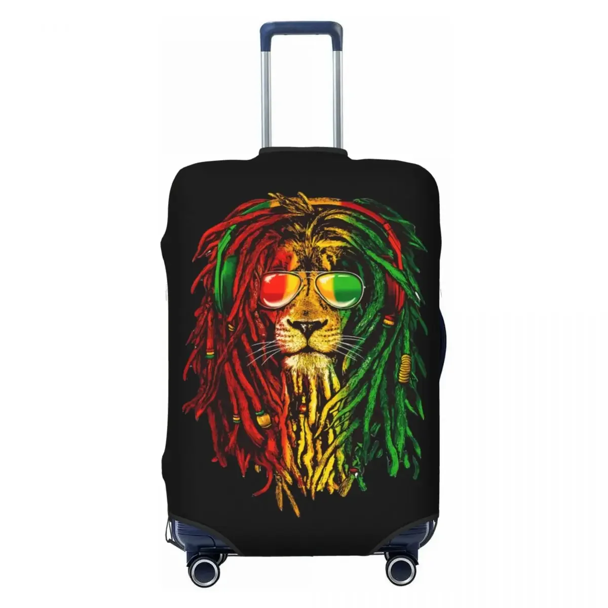 

Custom Rasta Lion Jamaica Flag Luggage Cover Elastic Jamaican Proud Travel Suitcase Protective Covers Fits 18-32 Inch