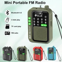 Mini Radio FM portátil, los mejores Radios de recepción, altavoz inalámbrico Bluetooth de 5W, tarjeta TF, disco U, reproductor de música MP3, compatible con grabación HD