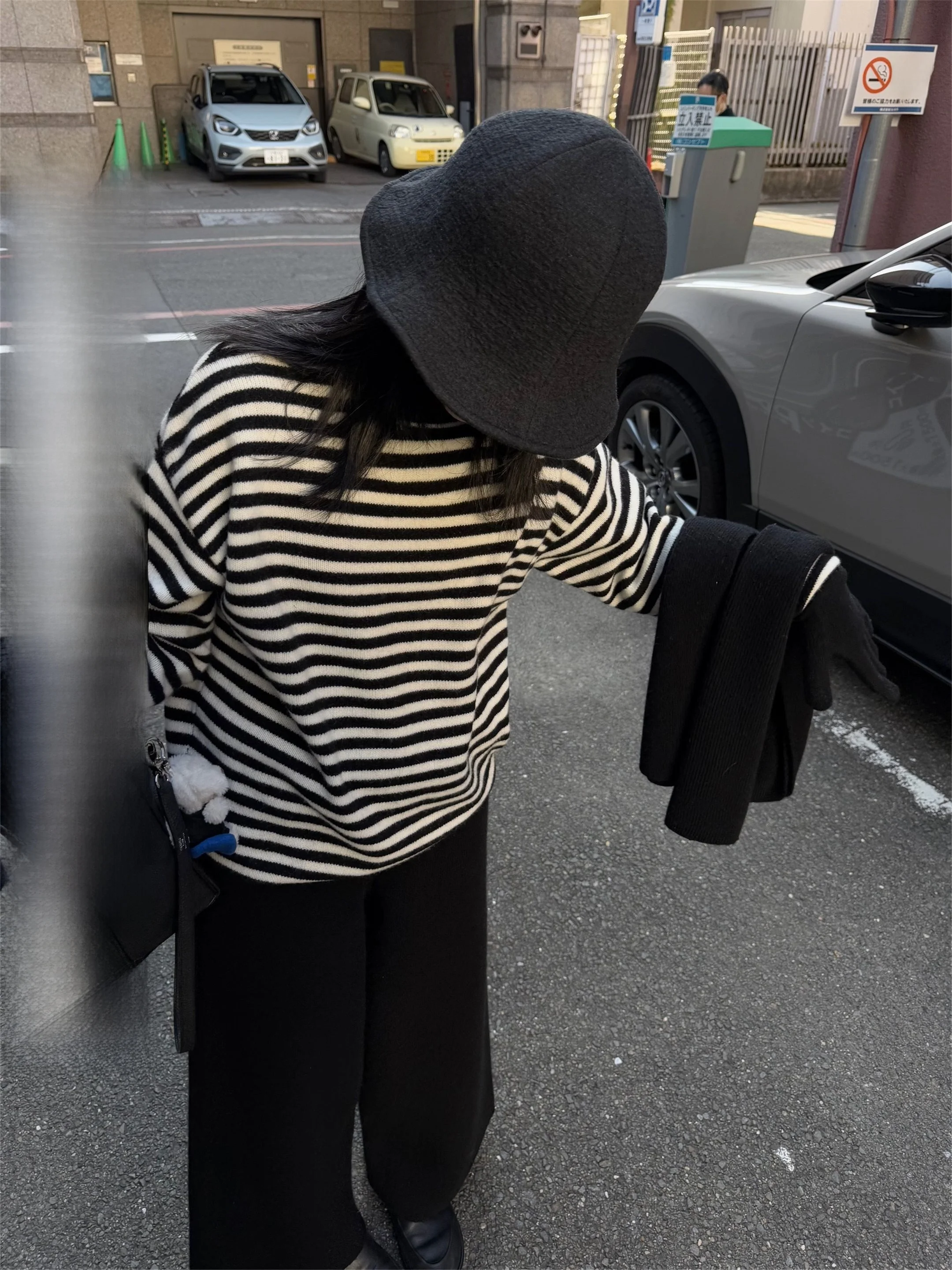 

Elielim Stripe Overture Full Wool Long Sve Overhead Color Blo Knitted Sweater Women's Casual Loose Fit Winter round Ne