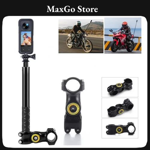 Palo de Selfie para motocicleta, soporte de manillar de montaje monopié para Insta360, X4, X3, X2, GoPro Hero 12, 11, 10, 9, 8, accesorios SJCAM