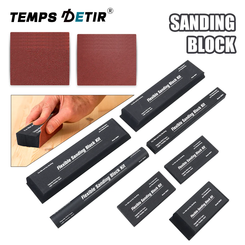

Car Sanding Block Set, Manual Sanding Tool, Wet Or Dry, Flexible EVA Sanding Block, Home Sanding Set, Can Be Used With Sandpaper