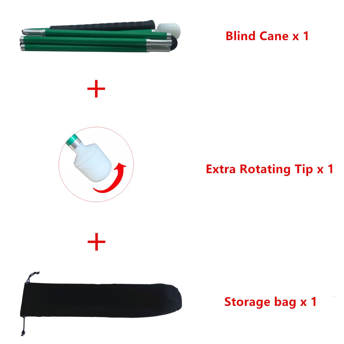 قصب أبيض للتنقل من الألومنيوم قابل للطي للمكفوفين ، يطوى لأسفل 6 أقسام ، من من من من من من من الألومنيوم