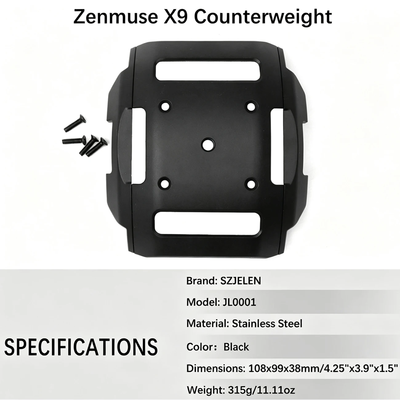 Hot Sale DJI Ronin 4D Camera Counterweight Accessory for DJI Zenmuse X9-6K/X9-8K Gimbal Counterweight
