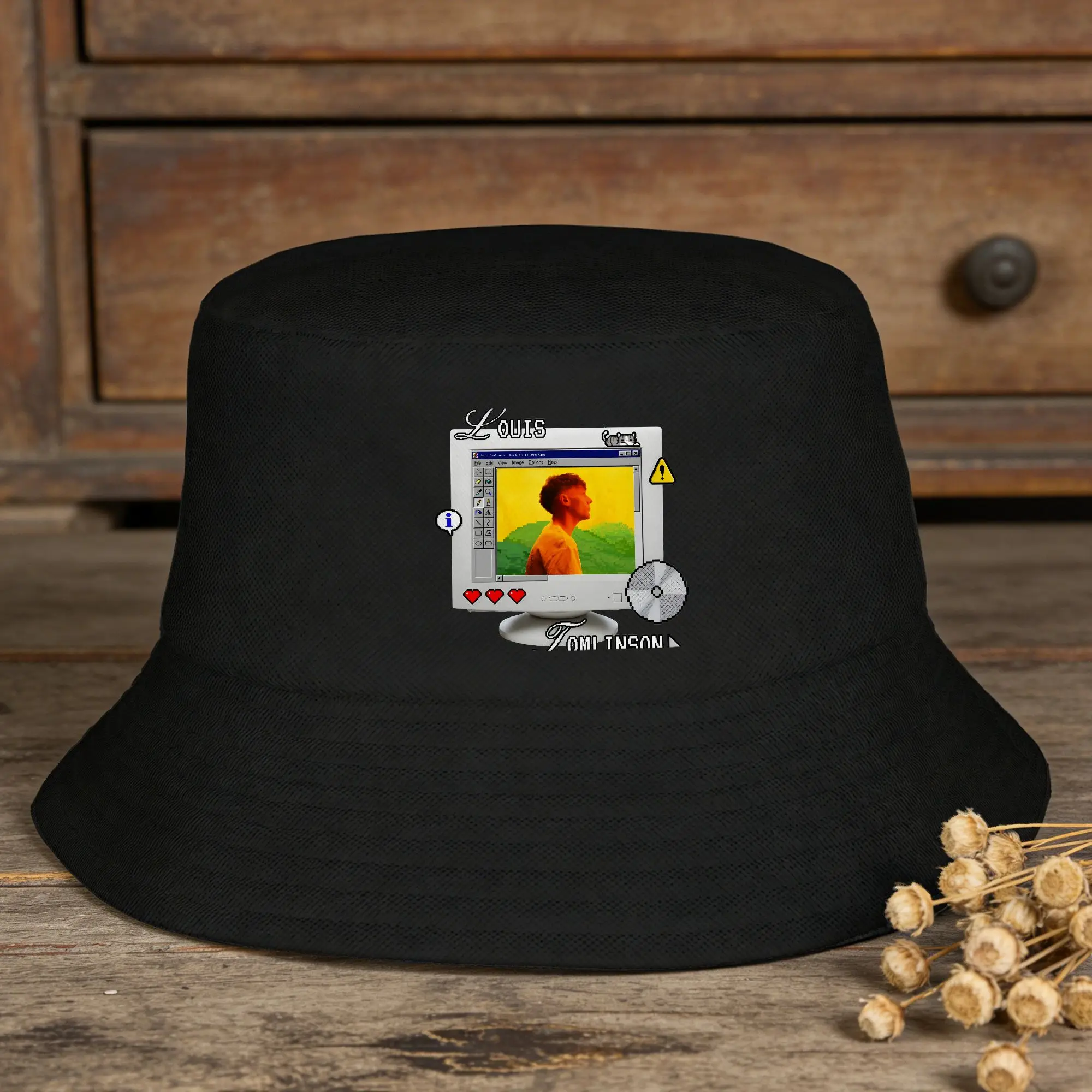 Louis Tomlinsons Vintage Bucket Hat  Hawaii Fisherman Caps For Men Women Trendy Beach Travel Sun Hats Personality Graphic Cap
