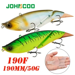 JOHNCOO 190mm Jointed Swimbaits Fishing Lures Floating Vibration 2 Segment Big Giant Bait 50g Soft Fishtail Hard Baits Wobblers