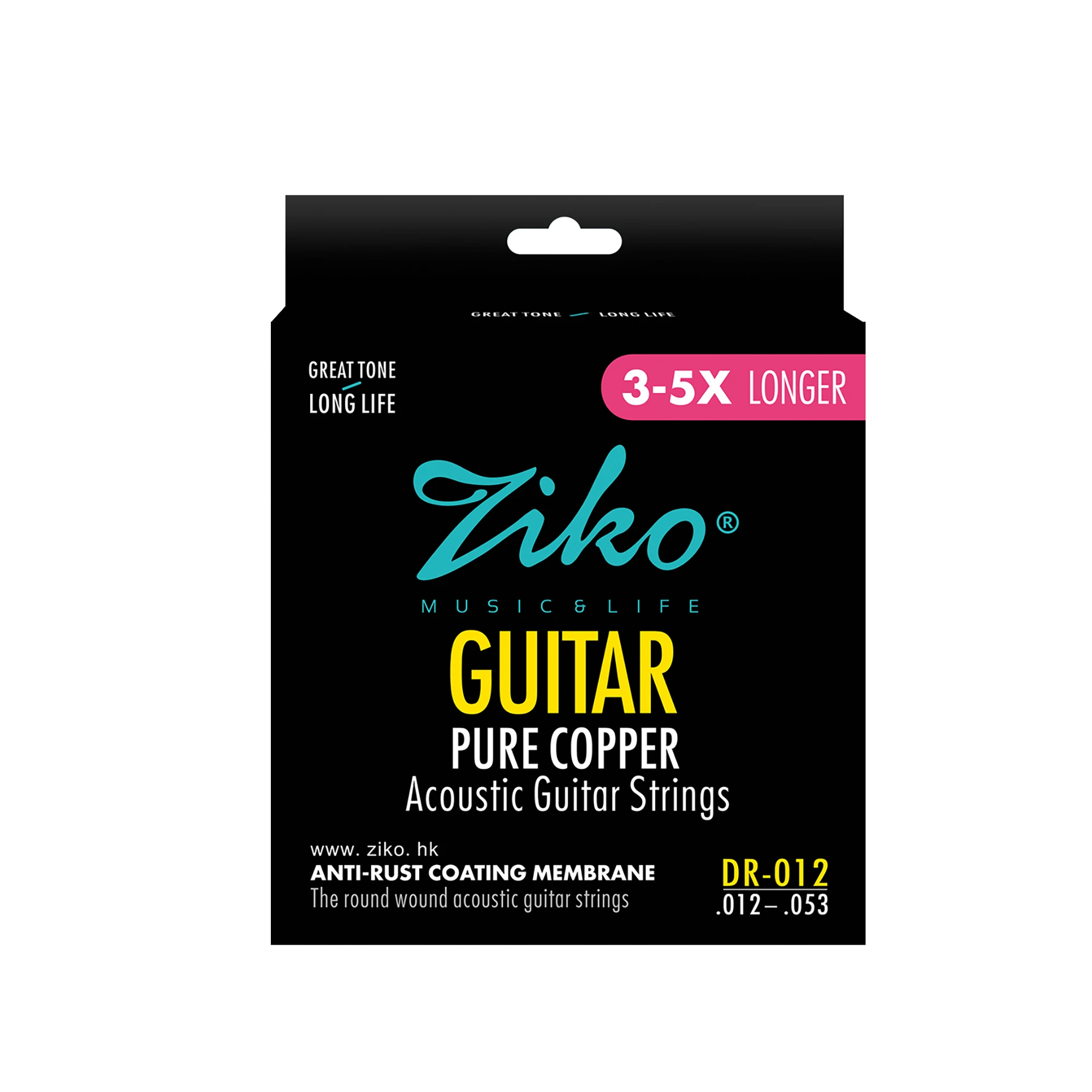 ZIKO 6 Snaren/Set Akoestische Gitaar Snaren Koolstofstaal Hexangon Legering Kern Diep Messing DR 010 011 012 voor Beginners Accessoires