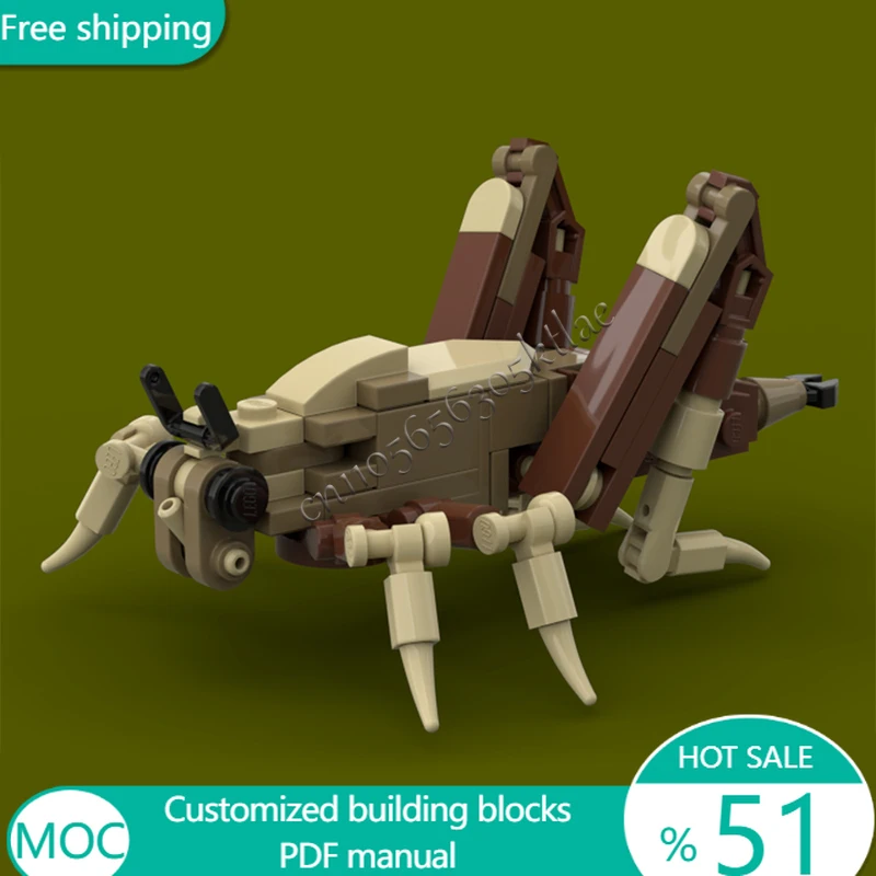 75 PCS Insect Migratory Locust MOC Customize Modular Building Block Technology Educational Creative Simple DIY Festival Toy Gift