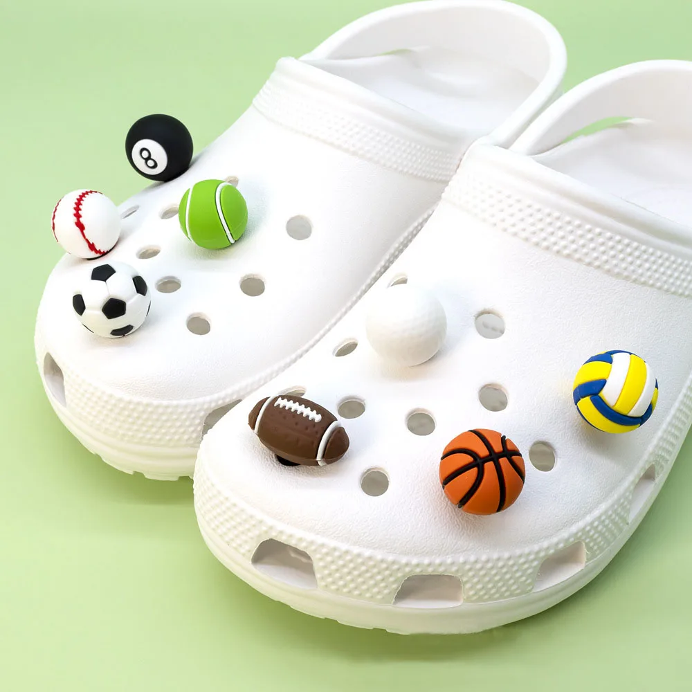 

DIY 3D Balls Set Shoe Charms Accessories for Clogs Slide Sandals Garden Shoe Buckle Decoration Beach Bag Pins Boys Girls Gifts