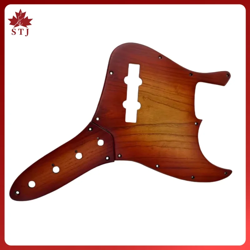 10 Löcher 4 Saiten Ailanthus Holz Gitarren-Schlagbrett Pick Guard & Steuerplatten Scratch Plate Zubehör