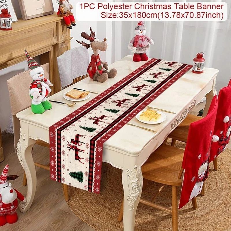 Weihnachten Tisch läufer Frohe Weihnachten Dekoration für Zuhause Tisch Weihnachten Ornament Navidad Noal Noel Frohes Neues Jahr Geschenke