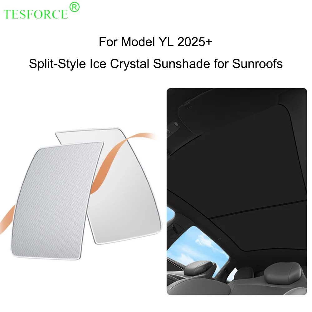 

For Tesla Model YL 2025+ Sunroof Sunshade Front Rear Window Sunshade Windshield Sun Visor UV Proteaction Foldable Sunroof Cover